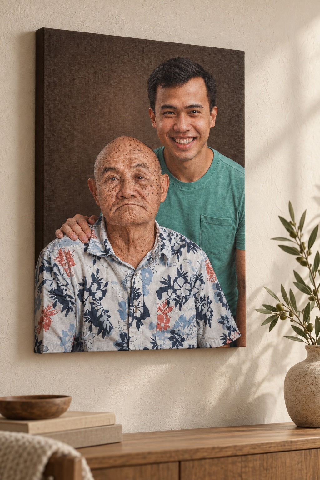 Colour memorial portrait on canvas